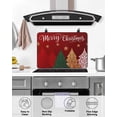 thumbnail image 4 of Large Induction Cooktop Protector Mat Merry Christmas Stove Top Covers for Electric Stove, Red Green Xmas Tree Stars Red Modern Art Decorative Stove Burner Cover Mats, Glass Top Stove Cover, 4 of 7