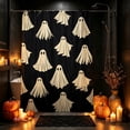 thumbnail image 3 of Waterproof Halloween Ghost Print Shower Curtain, 70.87x35.43 Inch Lightweigt Soap Stain Resistant Black Cloth Bathroom Decor for Apartment Dorm Home Hotel Bathtub Stall Accessories, 3 of 6
