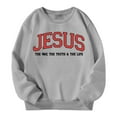 thumbnail image 3 of WOYY Big Girls Jesus Letter Sweatshirt Crew Neck Loose Pullover Top, Sizes 9-10, 3 of 3