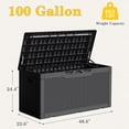 thumbnail image 6 of Homall 100 Gallon Outdoor Patio Box Deck Plastic Resin Storage Box Backyard, Black, 6 of 8
