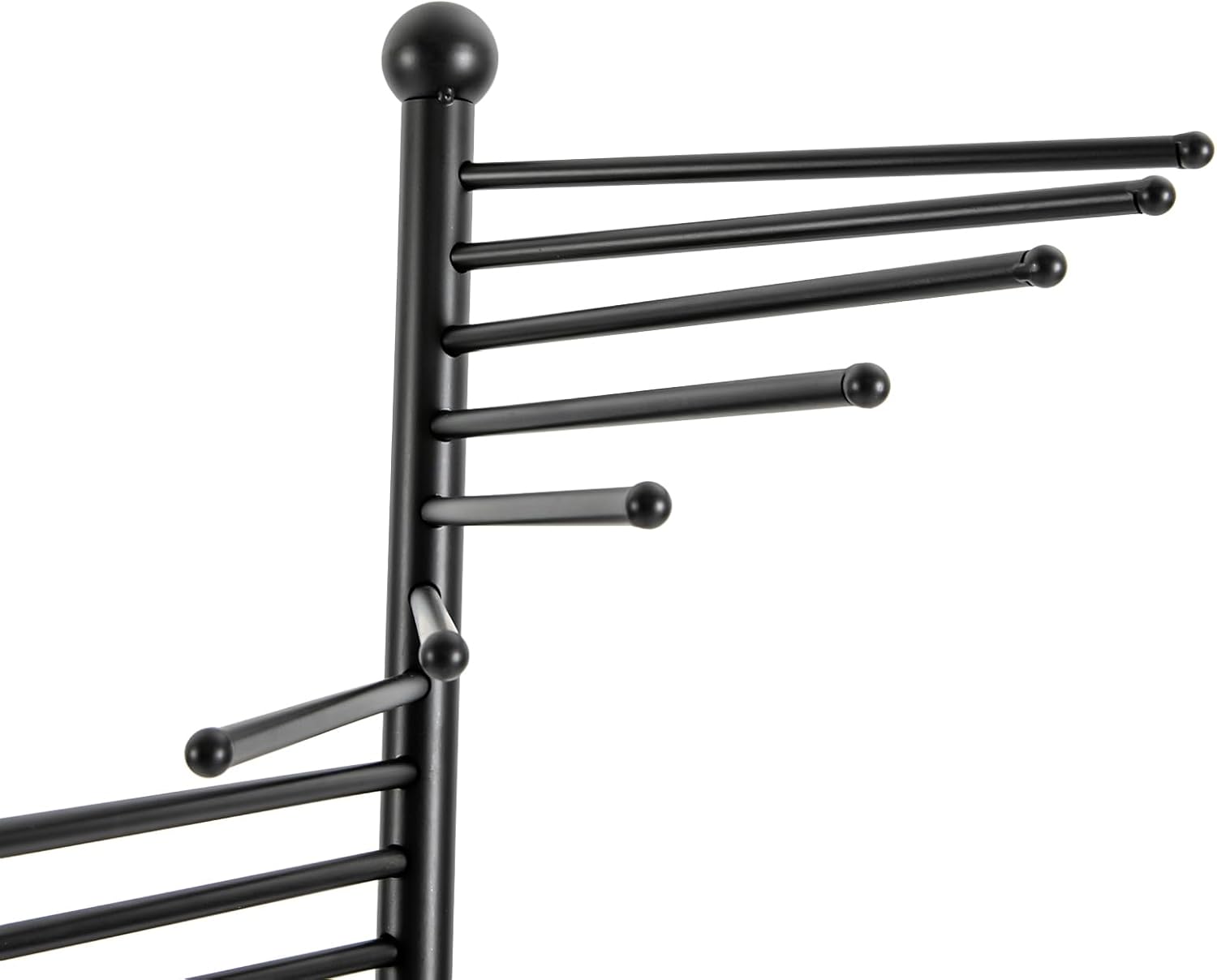 Black Freestanding Scarf Display Rack Spiral Scarf Display Stand, Metal Scarf Racks Commercial Hijab Organizer Belt Pants Hanger for Clothing Store Home-17x67In