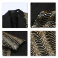 thumbnail image 4 of Mens Stylish Dinner Tux Dress Blazer Gold Sequin Slim Fit Suit Jacket Sport Coat, 4 of 5