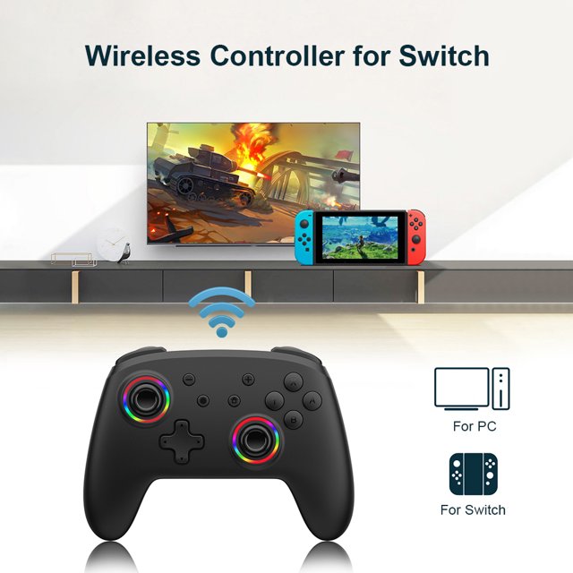 Mando inalámbrico con Bluetooth para Nintendo Switch mando Pro con luz