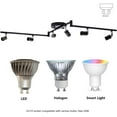 thumbnail image 4 of 6-Light Adjustable Dimmable Track Lighting Kit with Flexible Foldable Arms - Matte Black Fixture for Kitchen, Hallway, and Bedroom (GU10 Base Bulbs Not Included), 4 of 6