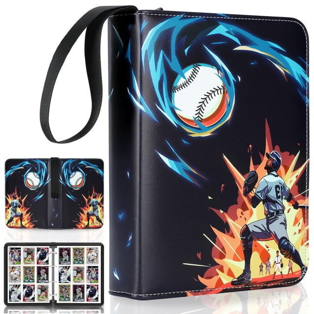 Carpeta para cartas Tyyfnn de 9 bolsillos con 50 fundas, capacidad para 900 cartas