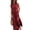 Burgundy, variant on Women's Plus Size Round Neck Sleeveless Slit Maxi Dress with Pockets 95% polyester and 5% spandex Soft Breathable