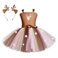 thumbnail image 1 of Vestido de de reno, vestido elegante hasta la ,  de princesa, conjunto de diadema para niñas de 6 a 7 años, traje de Diadema con . Sunnimix  Vestido de tutú para niñas, 1 of 7