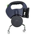 thumbnail image 2 of Dual Dog Retractable Leash, 360 Swivel Nylon Rope Pet Walking Leash One Handed Brake Reflective Walking Leash for 2 Medium Small Dogs, 2 of 7