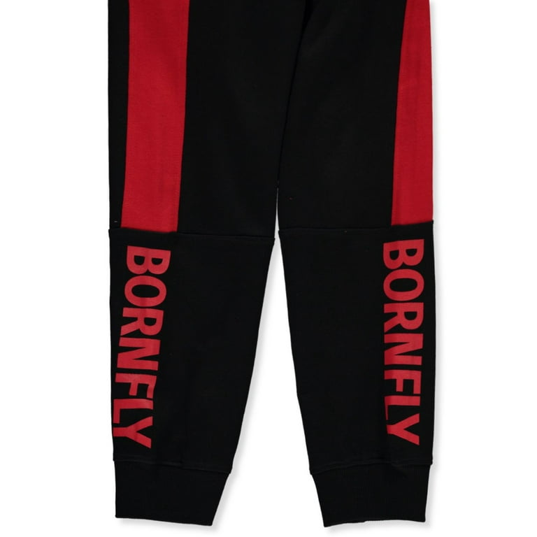Born Fly Boys Colorblock Joggers black red 10 12 Big Boys