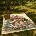 thumbnail image 7 of Rustic Winter Birdhouse Scene Chickadees Pine Holly Snow-Dusted, Festive Woodland Scene, Warm Flannel Blanket for Cabin and Lodge, Art Lovers Housewarming Gift, Artistic Home Decor, 7 of 7