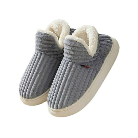 

Crocowalk Womens Breathable Plush Lining House Slippers Casual Lightweight Round Toe Bootie Slipper Wear Resistant Pull On Winter Warm Shoes Gray 11-11.5