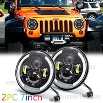 Pair 7 inch Round LED Headlights high or low beam Chrome for Jeep Wrangler JK TJ