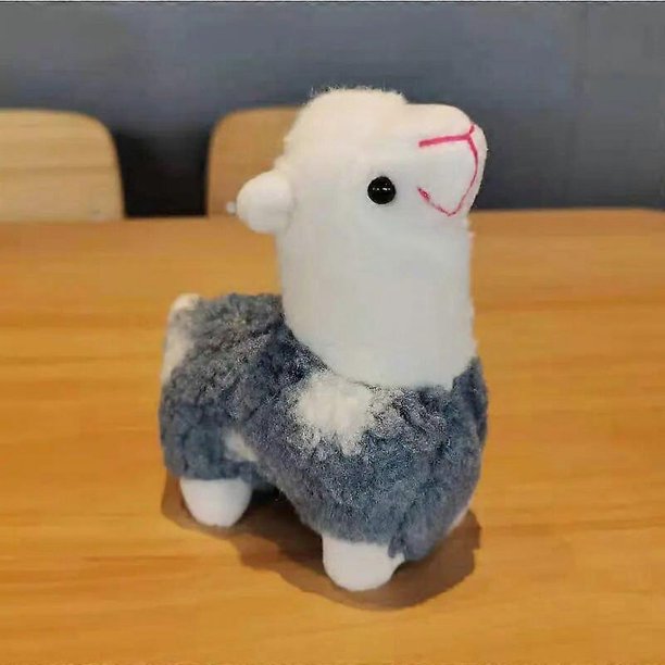 Nuevos y lindos llaveros de peluche con colgante de alpaca para mujeres y niñas, accesorios de adorno para llaves de bolso, llavero de muñeco de oveja de dibujos animados, llaveros de peluche, azul,
