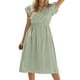 thumbnail image 1 of Vestido informal de mujer con cuello en V y cintura lisa - Tejido de poliéster - Estilo fresco - Tallas S-XL, 1 of 6
