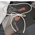 thumbnail image 4 of New Solid Color Non-hole Waist Closing Decorative Waist Band Sweater Strap Knotted Waist Belt Round Rope Belt Leather Thin Belt WHITE, 4 of 8