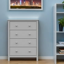 Solid Wood 4-Drawer Dresser – Pine Chest for Bedroom Clothes Storage – Modern Design, Easy Assembly