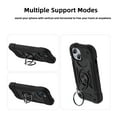 thumbnail image 2 of for iPhone 15 Case with Ring Stand, Heavy Duty Military Grade Rugged Shockproof Silicone Rubber Magnetic Kickstand Holder Case for Women Girls For iPhone 15, Black, 2 of 6