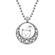 thumbnail image 1 of Gato blanco cabeza Miau animal Collares Colgante Retro Moon Stars Jewelry Unbranded M, 1 of 3