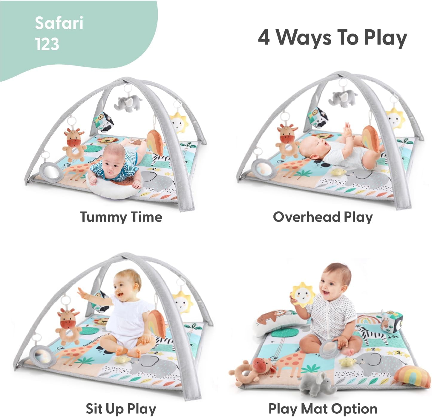 The Peanutshell Safari 123, 7-in-1 Activity Gym and Play Mat for Baby