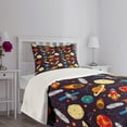 thumbnail image 5 of Ambesonne Space Quilted Bedspread Set 2 Pcs, Universe Theme Earth, Twin Size, Multicolor, 5 of 6