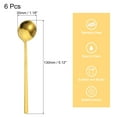 thumbnail image 2 of Unique Bargains 6Pack 5' Stainless Steel Espresso Spoons Mini Coffee Spoon Teaspoon, Gold, 2 of 4