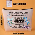 thumbnail image 3 of Dragonfly Lady Makeup Bag Dragonfly Lover Gifts Cosmetic Bag Dragonfly Zipper Pouch Bag Dragonfly Merchandise Dragonflies Animal Lover Gift, 3 of 6