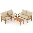 thumbnail image 5 of Gymax Set of 4 Patio Acacia Wood Furniture Set w/ Soft Cushions & Coffee Table, 5 of 6
