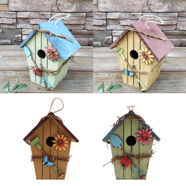 s de , Casa de Pájaros de , Casa de Pájaros Colgante, Decoración de Jardín de Condominio CUTICAT Casas decorativas para pájaros al aire libre