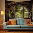 thumbnail image 2 of Forest Window Tapestry, Nature Outdoor Tapestry Wall Hanging Woodland Scene Large Wall Mural for Bedroom Living Room Office Decor, 2 of 7