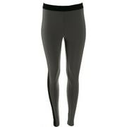 Lisa Rinna Collection Leggings Ribbed Panel Charcoal M NEW A278937