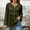 Army Green&18#0819k, variant on White Women's Boho Tops Raw Hem V Neck Button Gauze Long Sleeve Shirts Women Frayed Fringe Patchwork Loose Vintage Fall Winter Dressy Tunic Tops for Women