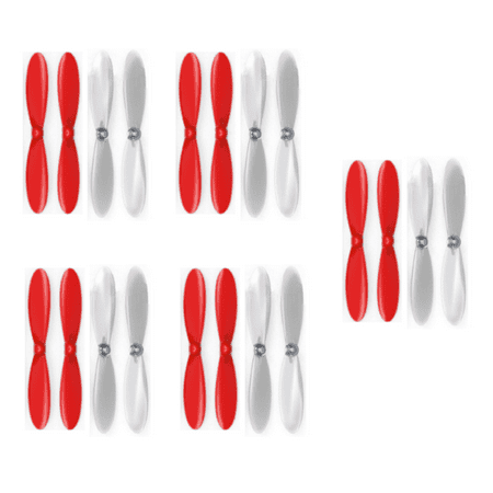 HobbyFlip Red Clear Propeller Blades Props 5x Propellers Transparent Compatible with Micro Drone Quad Rotor