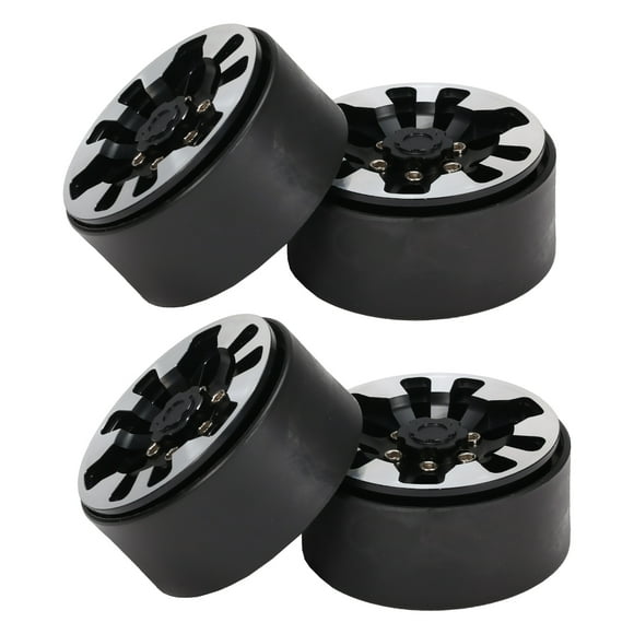 Yeacher Metal Wheel Rim Beadlock Wheel Rims Hub 4pcs Compatible with AXIAL SCX10 90046 traxxas