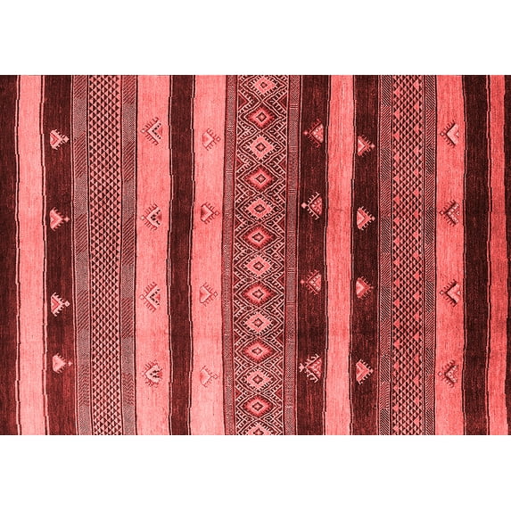 Ahgly Company Indoor Rectangle Solid Red Modern Area Rugs, 7' x 9'