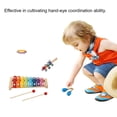 thumbnail image 4 of Onever 9Pcs/Set Kids Children Wooden Drum Bell Wood Musical Instruments Hands-On Skill Developing Educational Toy, 4 of 8