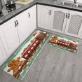 thumbnail image 3 of 2 Piece Christmas Plaid Kitchen Rug Sets Merry Christmas ( Kitchen Runner Absobent Kitchen Floor Matfor Outdoor Bedroom (47x17+30x17 inches), 3 of 7