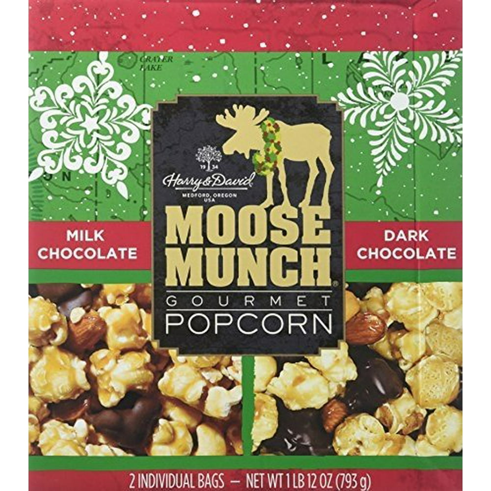 Harry And David Moose Munch Popcorn Milk Chocolate Dark Chocolate Net Wt 1 Lb 12 Oz Walmart