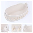 thumbnail image 2 of Unique Bargains Storage Basket Shelf Bin with Tassels White 13.4*6.3*4.7in, 2 of 5