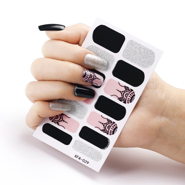 Pegatinas autoadhesivas para manicura, juego de pegatinas para decoración de uñas, cuatro tipos de envolturas para uñas de moda, tiras para uñas, arte de uñas