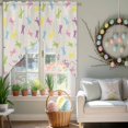 thumbnail image 3 of Happy Easter Rabbit Swag Valance Curtains Spring Easter Pink Blue Green Bunny Silhouette Linen Texture Rod Pocket Swag Curtains Small Window Treatments for Kitchen Bedroom 28" W x 36" L, 2 Panels, 3 of 9