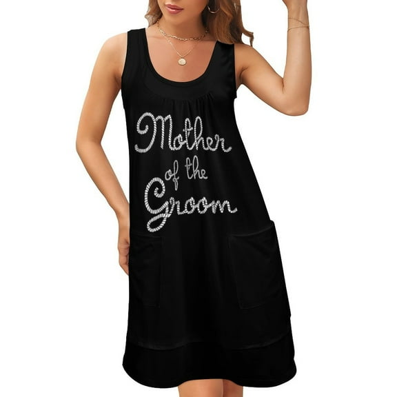 Mother Of The Groom Beach Wedding Sleeveless U-Neck Fake Two Piece Dress Women's dress