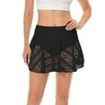 thumbnail image 2 of Gustave Women's Lace Crochet Swim Skirt Swimsuit Skorts Bikini Bottoms Beach Elastic Waist A-Line Short Skirt Swimdress with Brief "Black, M", 2 of 9
