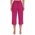 thumbnail image 2 of Women's Casual 3/4 Length Pants - Elastic Waist for Home/Sports - Solid Color Polyester Spandex - XXXL Size - All-Season Comfort, 2 of 6