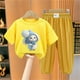 thumbnail image 2 of Odeerbi 2-12 Años Niño Niña Conjunto de Verano Camiseta de Manga Corta de Algodón Ice Silk Pantalón de Chándal Conjunto de Dos Piezas de Ropa Interior Estampada, 2 of 4
