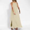 thumbnail image 5 of Yteetum Summer Dresses for Women Sleeveless Solid Color Halter Pocket Dresses Skirts, 5 of 10
