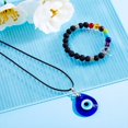 thumbnail image 2 of Juego de 4 pulseras turcas con colgante de ojos azules malvados, vuelo de palma helado, 2 of 5