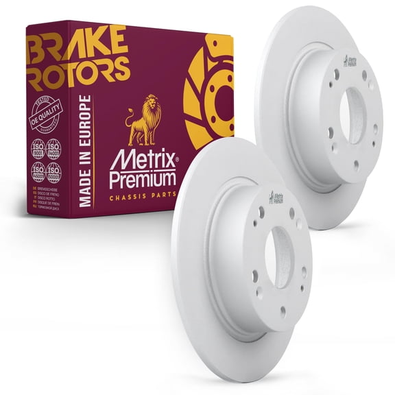 Metrix Premium Chassis Parts - 10.23 inch (259.75mm) 2 PC Rear Coated Solid Brake Rotor Fits 2003-2007 Honda Accord, 2004-2008 Acura TSX, Replacement 980138FZN, Made in Europe