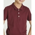 thumbnail image 5 of Real Essentials 3 Pack: Boys' Short Sleeve Jersey Cotton Polo Shirt - Uniform Performance (Ages 4-18), 5 of 6