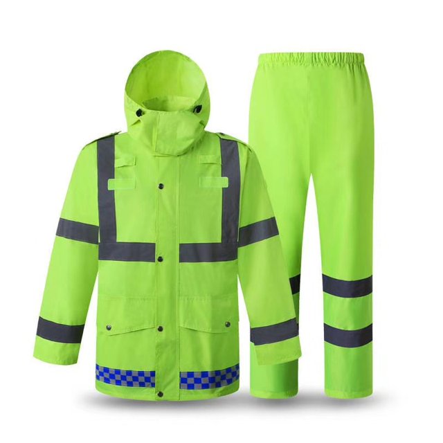Two sets Reflective Raincoat Rain Pants Suit Duty Split Raincoat Sanitation Workers Labor Protection Outdoor Raincoat