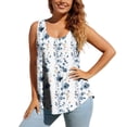 thumbnail image 2 of Uootdi Womens Floral Tank Tops Crew Neck Sleeveless Vintage Print Blouses Casual Loose Lightweight Soft Comfy Daily Wear Shirts Gift, 2 of 7